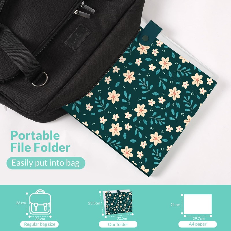 KONVINIT Document Folder A4 - Expanding File Document Organiser with