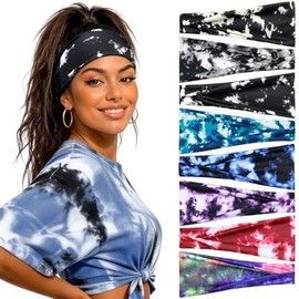 Awumbuk 8 Pcs Headbands for Women's Hair, Non-Slip Soft Stretchy Head Bands Adult Women, Wide Hairband for Yoga, Running, Workout, Makeup, Skincare