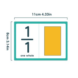 Lachilly Fraction Number Flash Cards - Graphically Illustrated Simplification Math Flashcards for Elementary School - from Whole Number to Twelfths for Ages 8+, 35 Cards