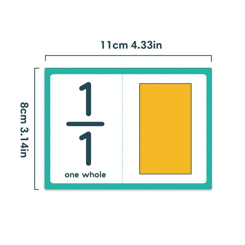 Lachilly Fraction Number Flash Cards - Graphically Illustrated Simplification Math