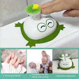 OLizee® Cute Toilet Tank Button Toilet Button Assistant Toilet Water Tank Flush Button Assist Toilet Press Button Toilet Push Button Replacement for Women Manicures Bathroom Accessories Frog