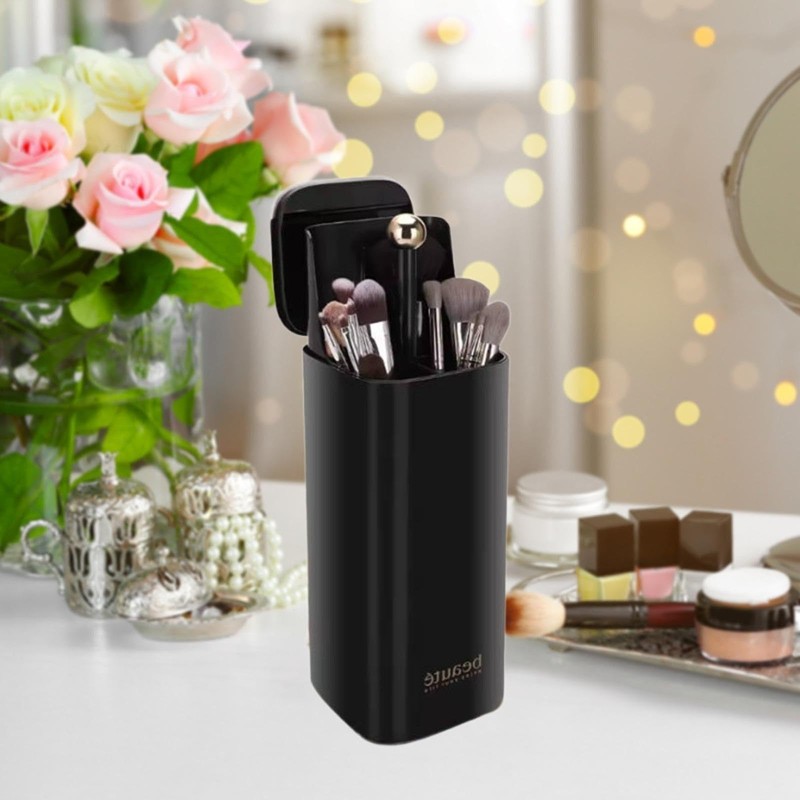 Perfeclan Stationery Brush Container Automatic Makeup Brush Holder Travel Multipurpose