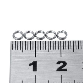 Split Rings Kit Fishing Small Split Rings 50 Pieces/100 Pieces 7 Sizes Stainless Steel Fishing Tackle Bait Double Circle Split Ring Connector (4#-100 Pieces Split Rings)
