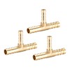 sourcing map Tee Brass Barb Fitting Reducer 3 Way, Fit