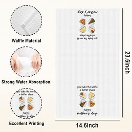 Aqgwz Mother's Day Towels Gifts for Bakers Funny Towels Gifts for Mom, Mother's Day Birthday Gifts from Daughter Son Happy Kitchen Bathroom 14×23 Inches