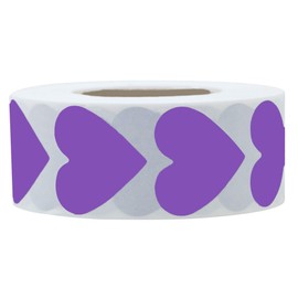 Hybsk Purple Heart Stickers Valentine's Day Crafting Scrapbooking 30mm Adhesive Label (Purple)