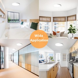 LED Flush Mount Ceiling Light Fixture, 9inch Modern LED Ceiling Light White 18W 5000K, Low Profile Slim Flat Surface Mount Ceiling Lights for Bedroom Kitchen Hallway Laundry Stairwell Basement Closet