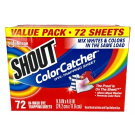 Shout Color Catcher Dye Trapping Laundry Sheet 72 sheets VALUE PACK