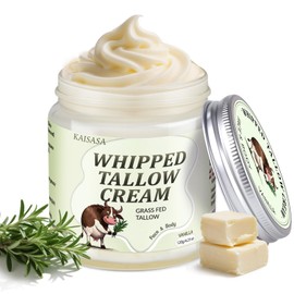 GARPGONA Beef Tallow for Skin, Whipped Tallow Cream for Face Moisturizer, 100% Grass Fed, Deeply Nourishing for Body, Smooth Soft for Dry Skin (Vanilla)