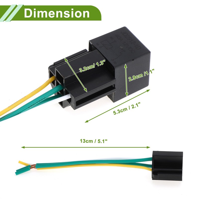 HOPESPANNER 4 Pins 12V 40A Auto Relay with Harness Socket