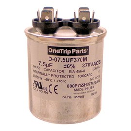 OneTrip Parts USA Run Capacitor 7.5 UF - 7.5 MFD 370 VAC Round