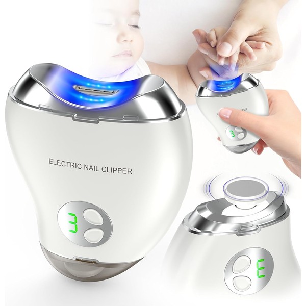Electric Nail Clippers & Nail File, 2-in-1 Fingernail Clipper with