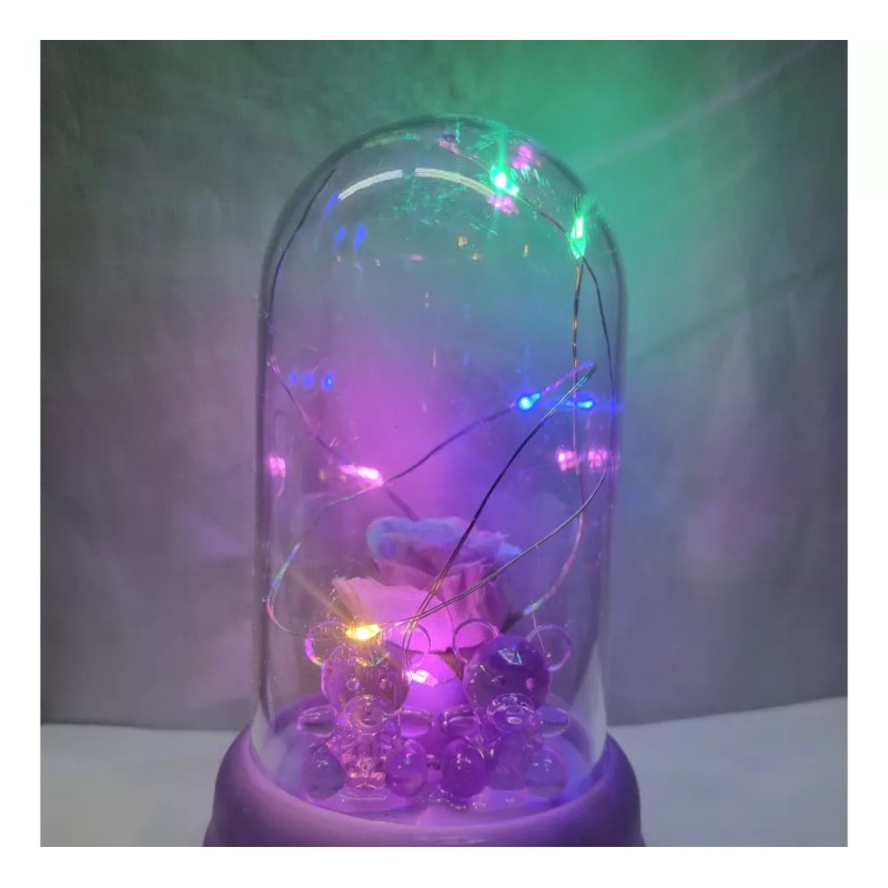 KH Rosa Eterna Encapsulada Led Regalo Dama Mujer Mamá Novia