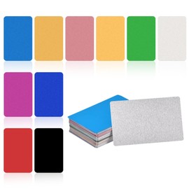 MECCANIXITY 100Pcs Metal Business Cards Blank Multicolor Aluminum Laser Engraving Materials 1/64" Unique for DIY Name Cards