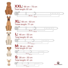 Brute Strength Leather Dog Collar Brown with Black Stitching XXL 66-73 cm