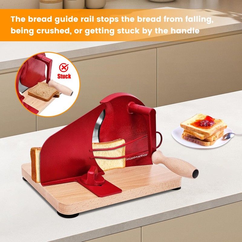 Gleissenweiss Stainless Steel Bread Slicer – Adjustable Manual Sourdough Bread