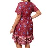 Women's Plus Size Summer Boho Casual Dress Short Sleeve V