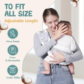 Baby Sling Carrier 8-30 lbs, Newborn Nursing, Toddler Carrier with Safety Buckle, Knob Tech Baby Closer, Adjustable Shoulder Strap, Portable and Lightweight (Gray)