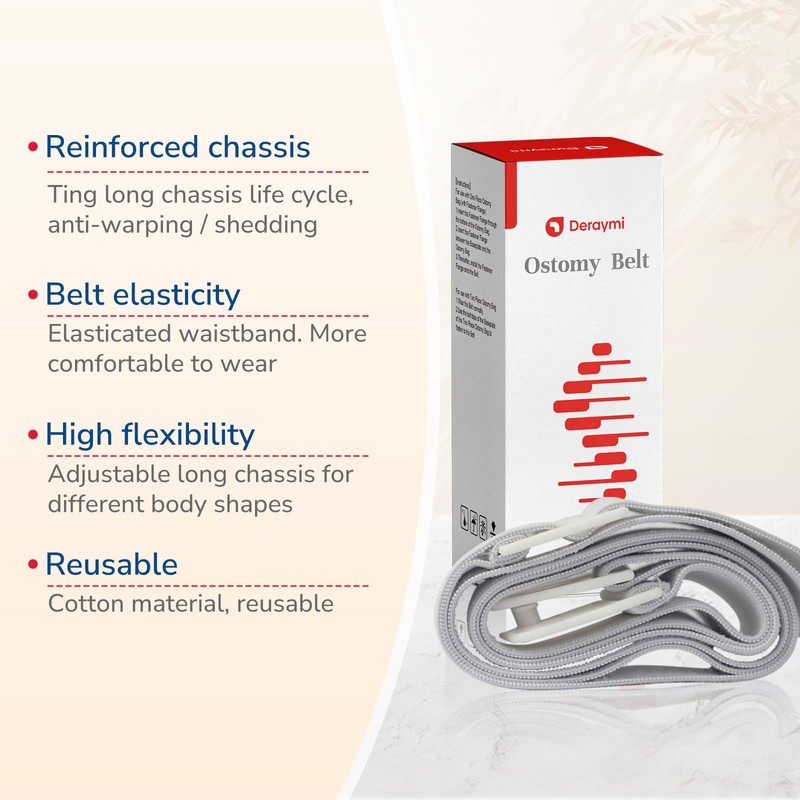 DERAYMI Ostomy Belt, Securely Holds Ostomy Pouch in Place, Washable