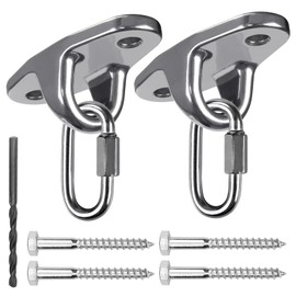 Yyiwhmy 2 Hammock Hooks, Indoor Outdoor High-Quality Stainless Steel Bracket Ceiling Hook Heavy Duty Suspension Hanging Chair for Wooden Beams Suspension 680 kg Capacity for Sandbag Sling Trainer Yoga