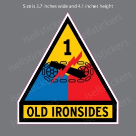 AR-2036 1st Armored Division Army Old Ironsides Bumper Sticker Window Decal