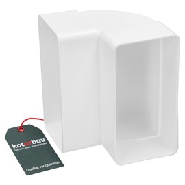 KOTARBAU® Deflector 120 mm x 60 mm Vertical Rectangular Duct Elbow Vertical 90° Flat Channel Square Plastic Angle White Duct Connector Exhaust Air Supply Air