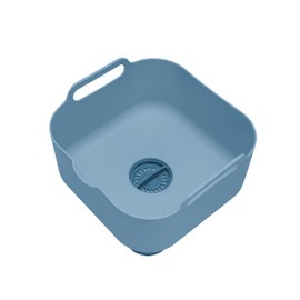 ReBorn - Recycled Washing Up Bowl - Kitchen Dish Wash & Drain - Large Carry Handles - Integrated Plug - Useful Pour Spout - 9 Litres Capacity - Made in Britain (Avon Blue)