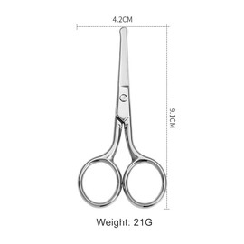 Nose Hair Scissors, Stainless Steel Nose Scissors, Ear Scissors, Beard Scissors, Nail Care, Body Care, Nose Hair and Ear Hair Scissors, Stainless Steel Beard Scissors with Straight Rounded Tip,