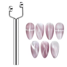 SILPECWEE 2 In 1 Cat Eye Magnet for Nails, Super Cat Eye Gel Nail Polish Magnet 3D Magnetic Nail Polish Pen Nail Magnet Stick Nail Art Tool for Home DIY, Salon, Studio - Black