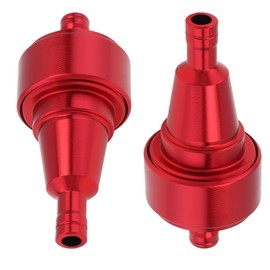 Windance 2PCS 6mm 1/4 inch Inline Fuel Filter, Aluminum Fuel Filters for ATV Scooters Go Kart Dirt bikes (Red)