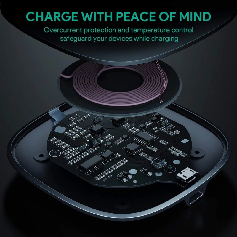 AUKEY Wireless Charger Qi-Enabled, Ultra Slim, Crafted with Style Wireless