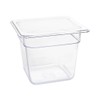 Vogue Reusable Polycarbonate Plastic 1/6 Gastronorm Container 150mm, Clear, Food