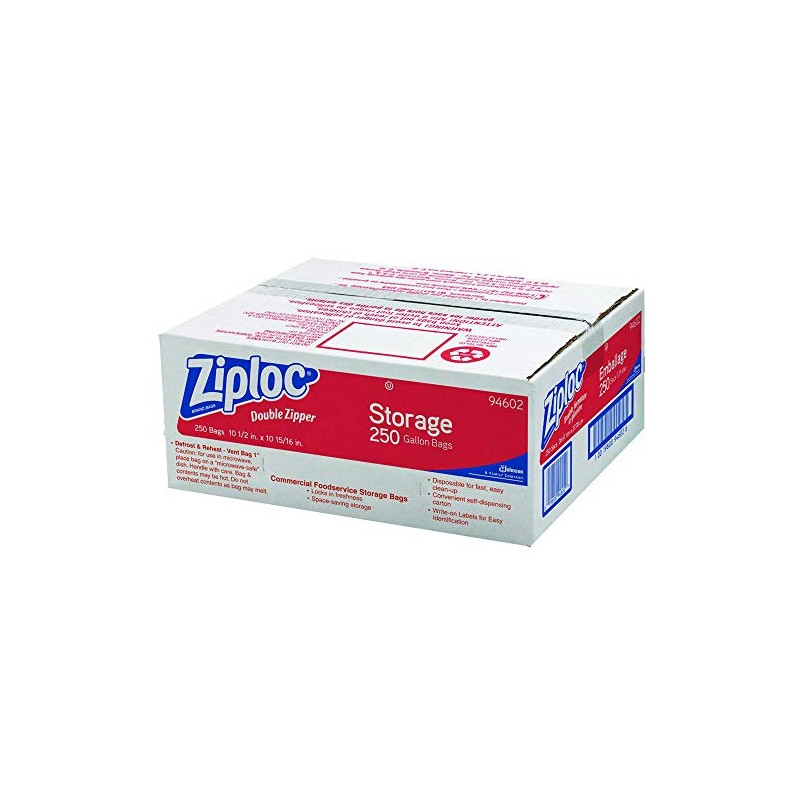 Ziploc 682257 1 Gal. Ziploc Double Zipper Storage Bags (250/Box)