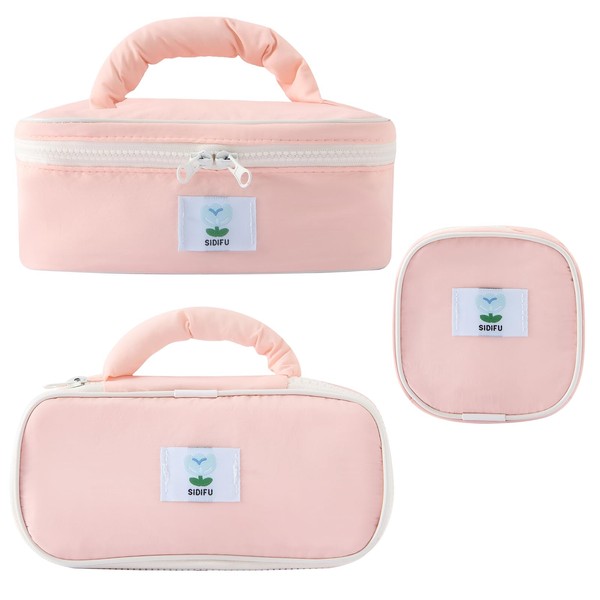 Soft Handles Cosmetic Makeup Bag Set Travel Organizer with Mesh