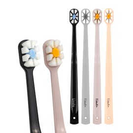 Lindo Polishing Toothbrush - for Sensitive Gums and Teeth, 12000+ Ultra Fine Bristles, Soft and Gentle, Deep Clean, Pack of 8 with 4 Toothbrushes and 4 Toothbrush Travel Caps