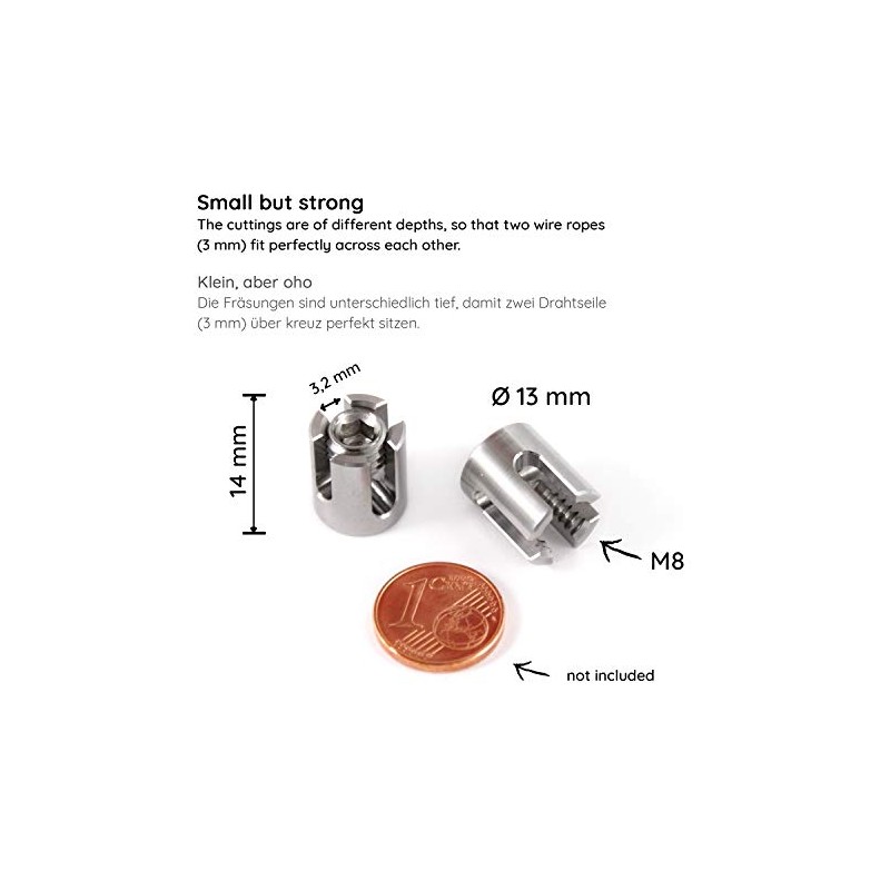 GARDELI® Cross Clamp 5 Pieces Stainless Steel (A4) for 3