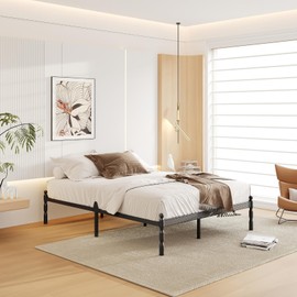 Goltriever 14 Inch Queen Size Bed Frame with 2 Pcs Mattress Slide Stopper, Queen Platform Bed Frame Metal, No Box Spring Needed, Easy Assembly, Heavy Duty, Noise Free, Non-Slip (Upgraded)