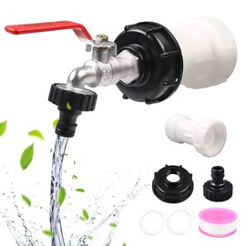 MaxAwe IBC Outlet Tap, 3/4 Inch IBC Container Alloy Tap Accessories, IBC Adapter S60 x 6 Extension Spacer, 1000L Water Tank Accessories for Water Butt