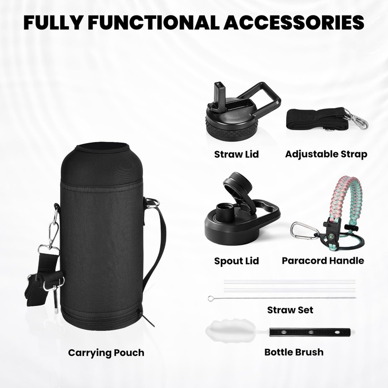 RAYMYLO Insulated Water Bottle 32 oz, Triple Wall Vacuum Stainless