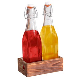 CB Accessories Glass Bottle Set of 2-17oz with Flip Top Airtight Lid, Pourer and Funnel - Reusable Swing Top Stoppers and Leak Proof for Oil, Vinegar, Water, Infusions and Juices