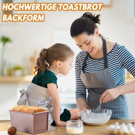 BGOBTY Bread Baking Moulds, Toast Bread Baking Mould with Lid, 230 g Bread Baking Mould, Carbon Steel Baking Mould Bread, Non-Stick Bread Moulds, Suitable for Baking Bread, Cakes, Toast and Other