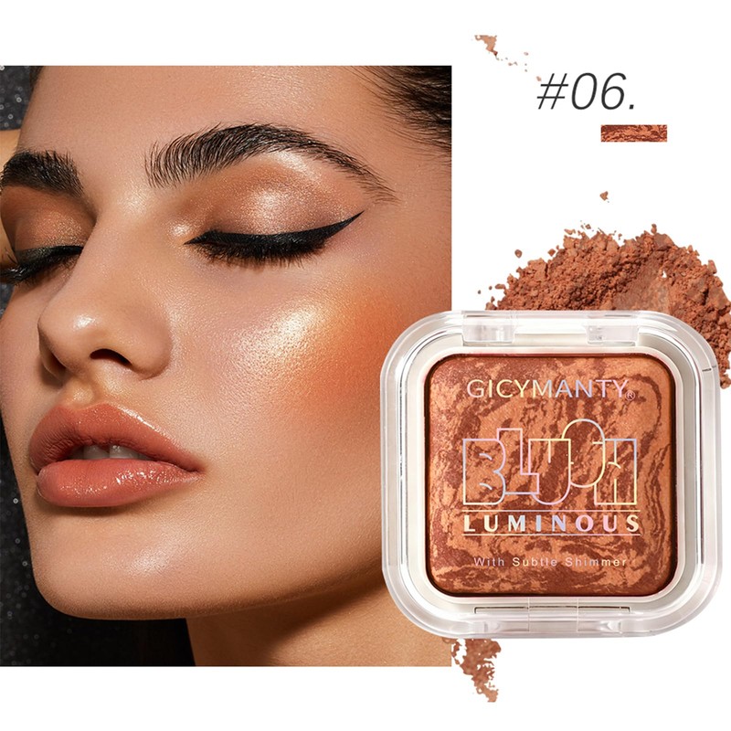 Baked Highlighter Blush, Luminous Cheek Colour, Shimmer Blush Makeup