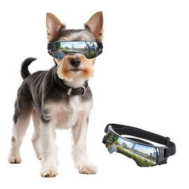 Dog Goggles for Small Dog Doggy Goggles with Adjustable Straps Anti-UV Doggie Sunglasses Windproof Eye Protection Pet Sunglasses to Small Breed, Silver