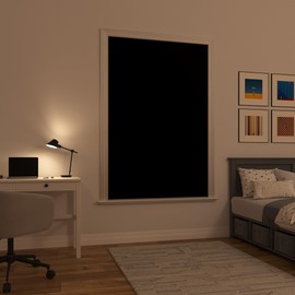 Sun Zero Lights Out Portable Travel 100% Blackout Suction Cup Curtain Panel, 50" x 78", Black