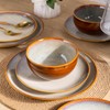 LERATIO Ceramic Dinnerware Sets for 4, Coupe Plates and Bowls