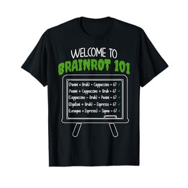 Funny Teacher Italian Brainrot Meme 67 Cappuccino Six Seven T-Shirt