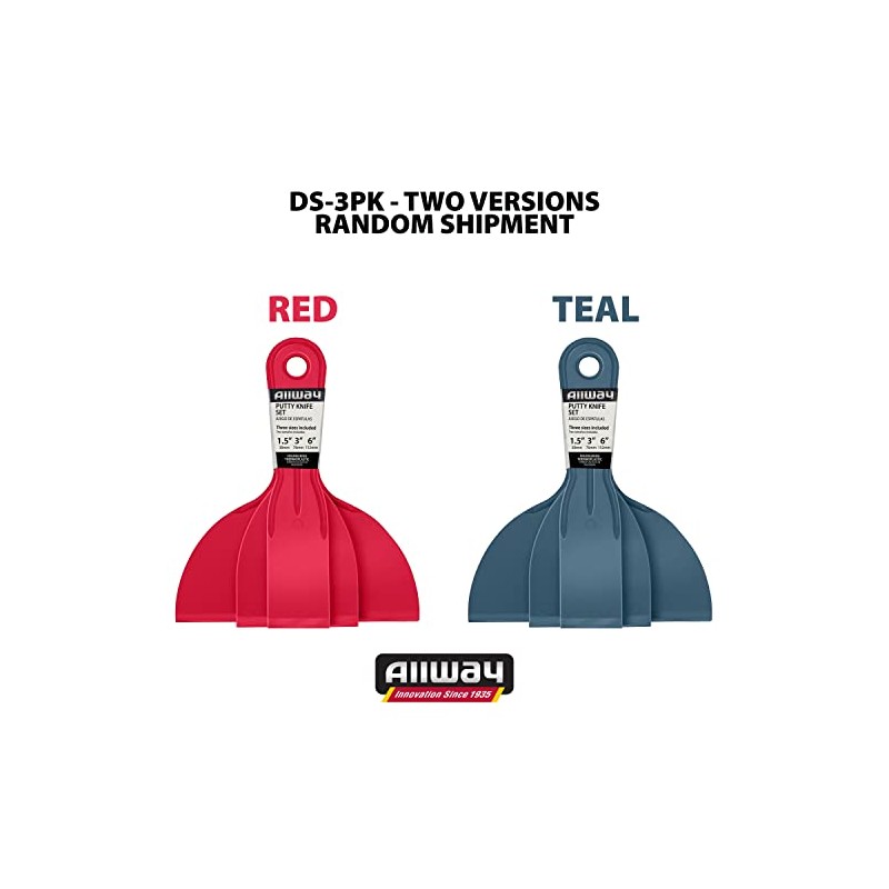 ALLWAY DS-3PK 3-Piece Celcon Plastic Putty Knife Set, 1-1/2", 3",