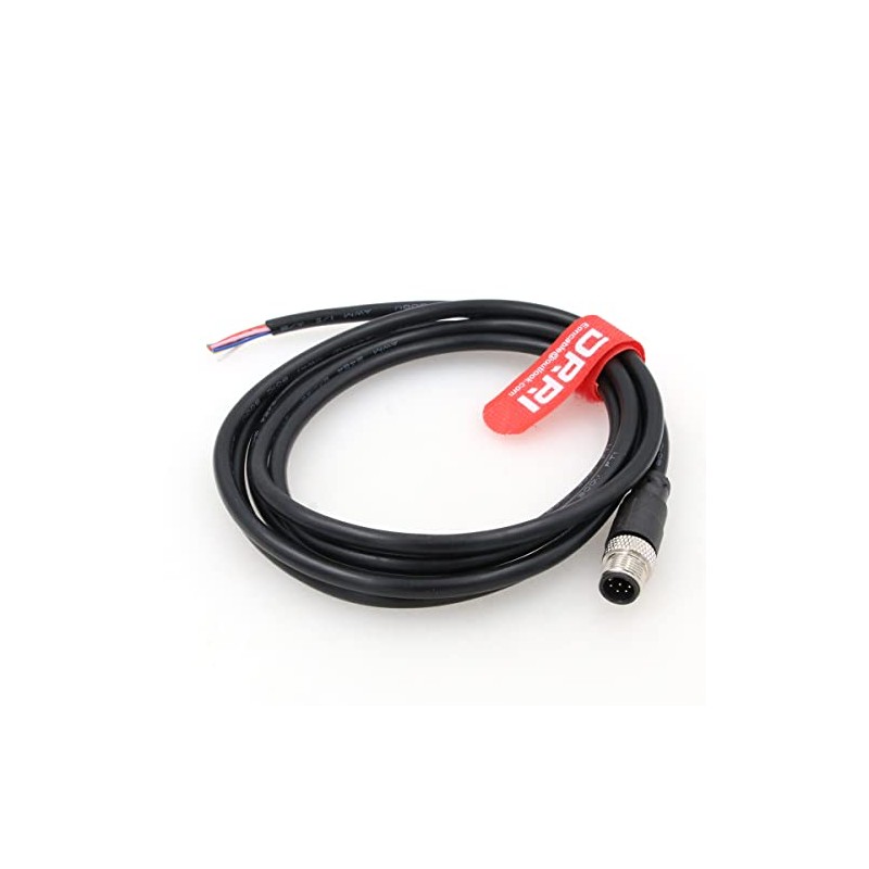 DRRI M12 8-Pins Sensor Connector to Fly Lead Waterproof Electrical
