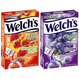 Welchs Singles to Go Variety! Strawberry Peach & Grape (Pack of 6)