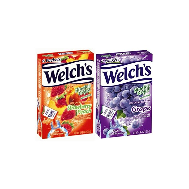 Welchs Singles to Go Variety! Strawberry Peach & Grape (Pack